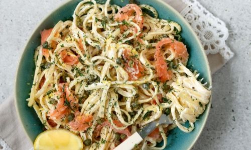 Smoked Salmon And Caper Linguine
